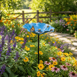 bassin oiseaux rouge jaune bleu forme fleur métal moderneextérieur jardinDecorationPapillonsAbeilles