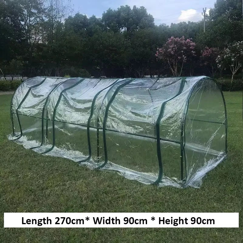 serre jardin transparente pvc 270x90x90cm cadre vert clips moderne fonctionnelle toile