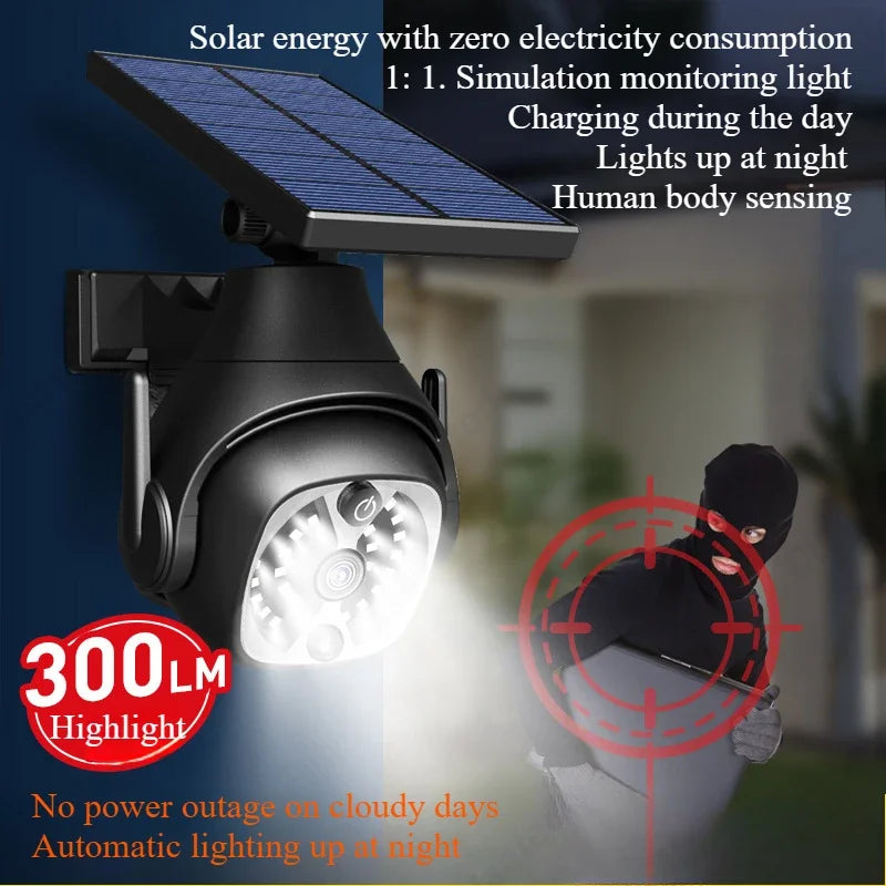 lampe solaire intelligente détecteur corps humain caméra surveillance éclairage extérieur ip65 led abs moderne