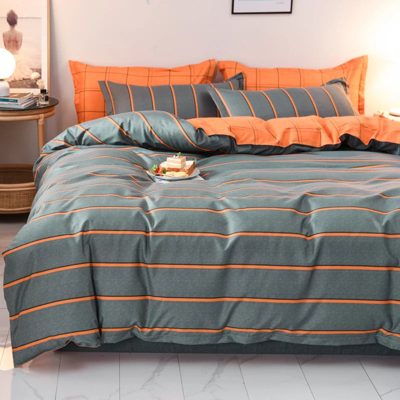 Ensemble 3 pièces housse de couette et taies d'oreiller microfibre