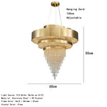 lustre doré cristal transparent moderne élégant suspension cristal chambre salon