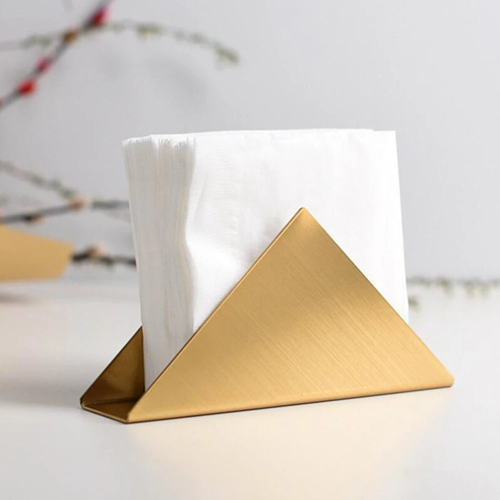 rangement serviettes papier porte doré acier inoxydable moderne brossé mat triangulaire chambre cuisine bain