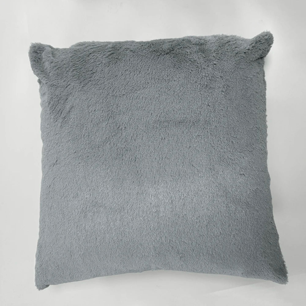 housse coussin carré gris texture bouclée moderne décoration intérieure double face jacquard polyester sieste