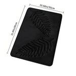 tapis bain mousse mémoire forme antidérapant machine lavable doux feuilles stylisées moderne vert foncé