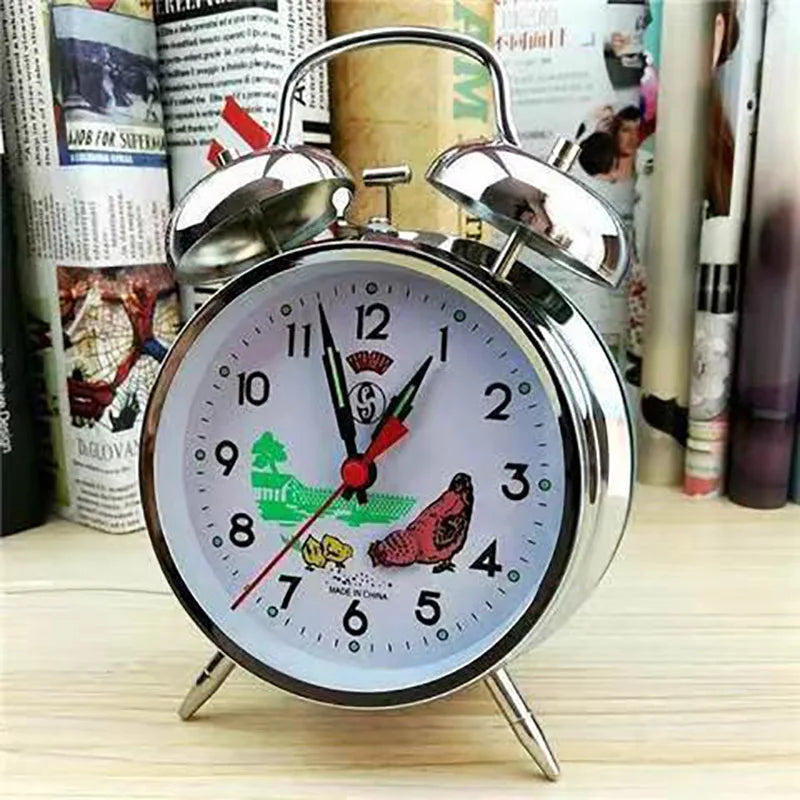 horloge réveil antique or blanc vintage faces uniques illustrations pastorales chambre coucher