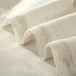 rideaux porte blanc cassé semi transparent texture lin rustique deux panneaux ceinture assortie