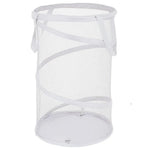 panier linge pliable tissu polyester noir gris blanc moderne semi transparent renforcé poignées