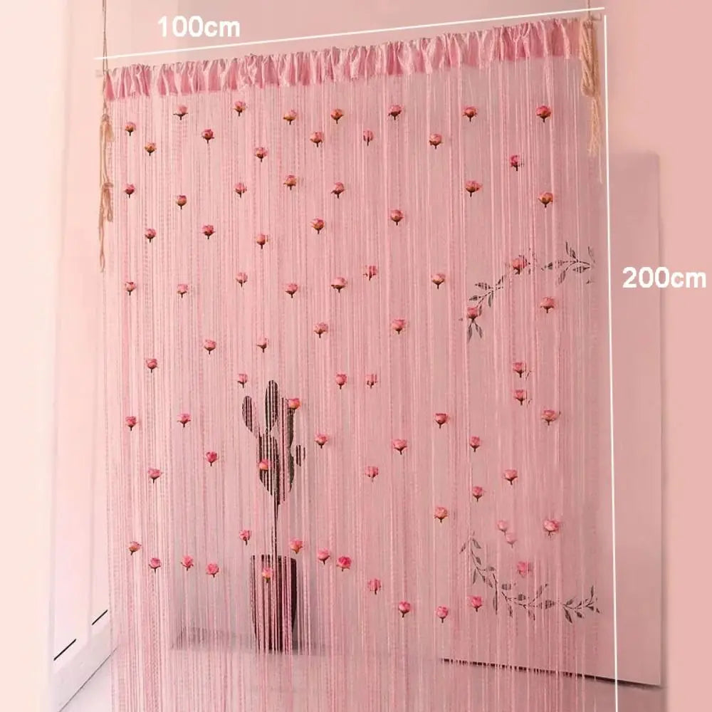 rideau porte violet rose blanc coeurs tissu transparent moderne décoratif 100x200cm polyester