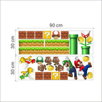 stickers muraux 3d super mario personnages cartoon bleu rouge vert jaune