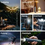 lampe camping rechargeable usb portable 8000mAh éclairage extérieur pliable trépied multifonctionnelle