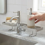 porte savon mural argenté moderne finition brossée clips fixation sans perçage drainage eau stable