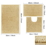 ensemble tapis bain chenille doux absorbant secage rapide motif rayures salle bain