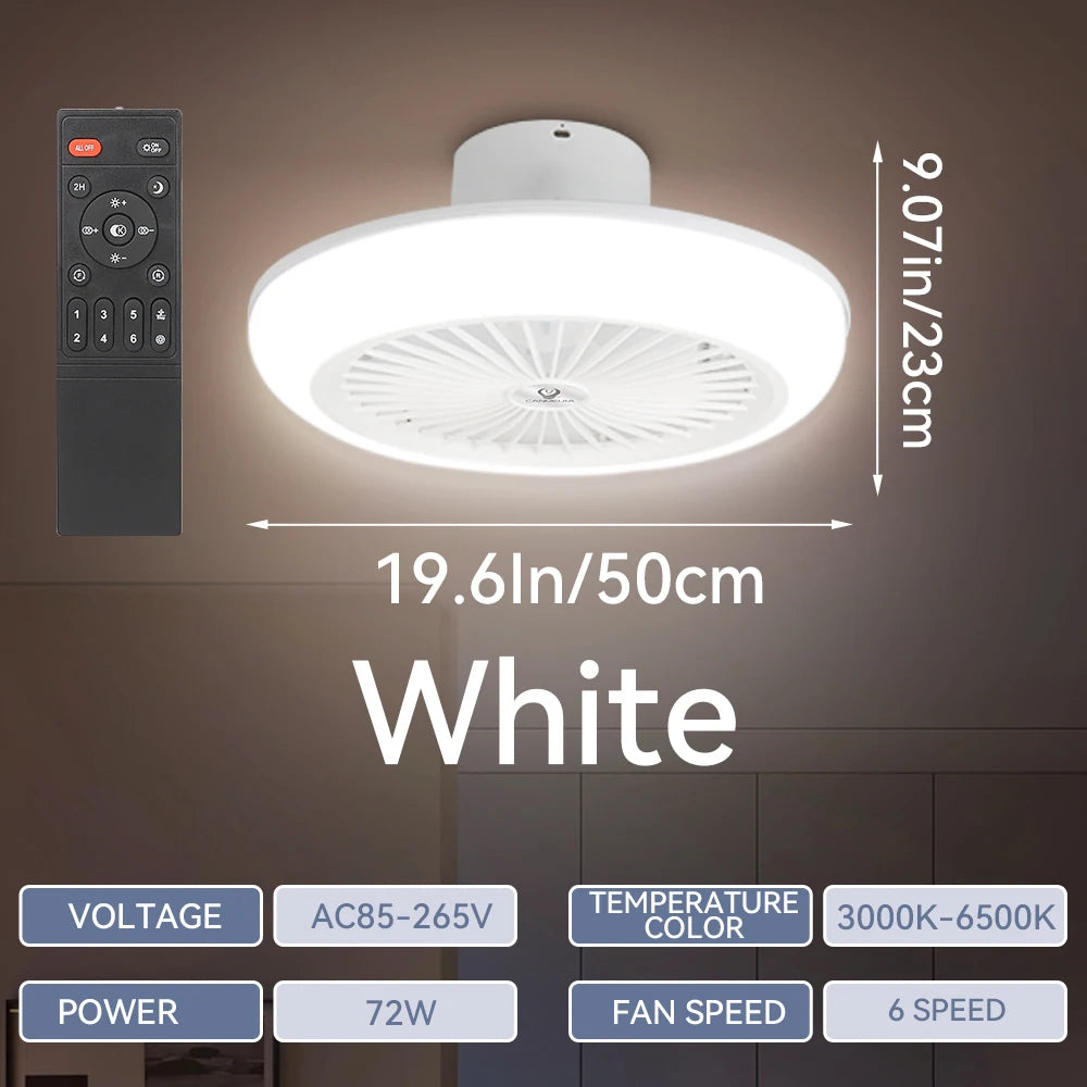 ventilateur plafonnier led moderne blanc grille ventilation télécommande couleurs adjustable 249 2000 lumens