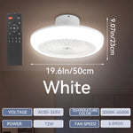 ventilateur plafonnier led moderne blanc grille ventilation télécommande couleurs adjustable 249 2000 lumens