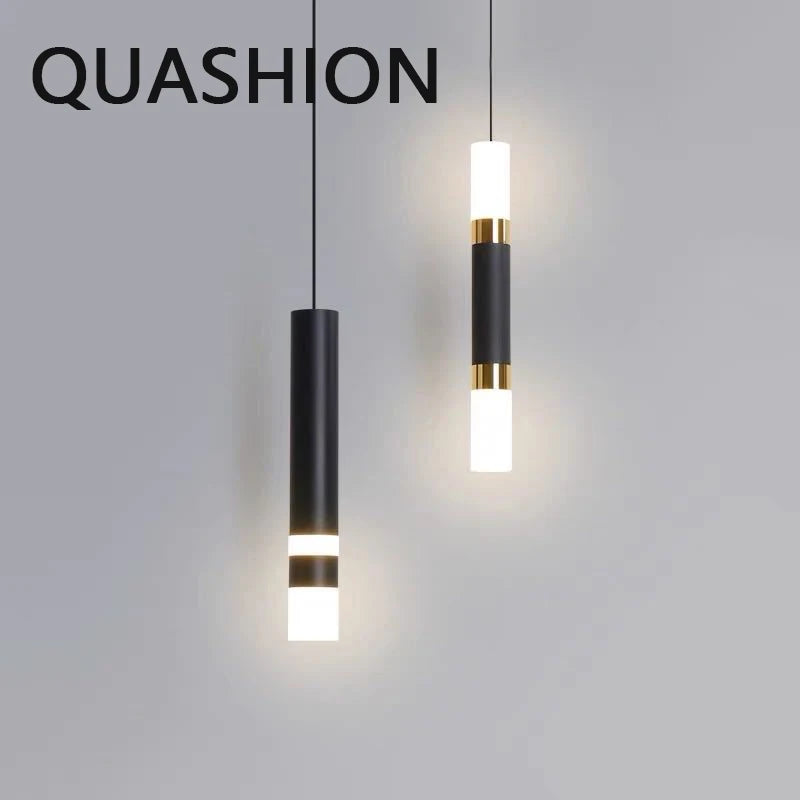 lampe suspendue moderne led noir blanc doré salon chambre étude minimaliste