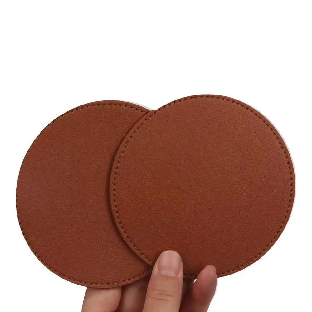 coasters simili cuir marron gris modernes antidérapants imperméables table marron clair marron foncé