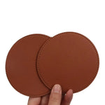 coasters simili cuir marron gris modernes antidérapants imperméables table marron clair marron foncé