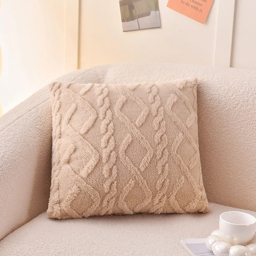 coussin siège carré beige motif doux confortable amovible lavable 45x45cm