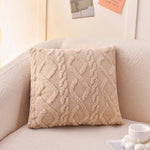 coussin siège carré beige motif doux confortable amovible lavable 45x45cm