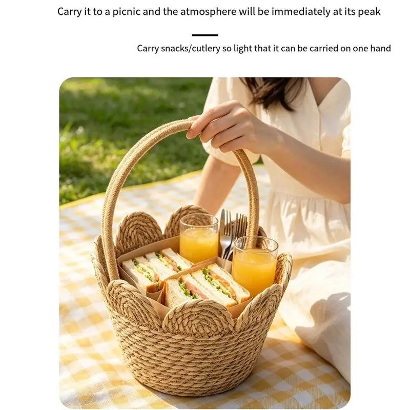 panier tressé osier suspendu rustique boho chic rangement plantes intérieures naturel beige