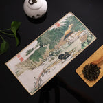 serviettes thé vert bleu beige peinture chinoise motifs floraux art traditionnel zipper cuisine