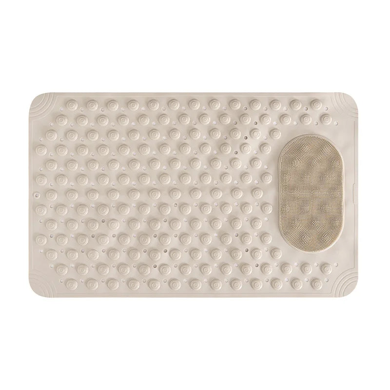 tapis douche bain moderne anti dérapant pvc texturé crème picots absorbants sécurité enfants