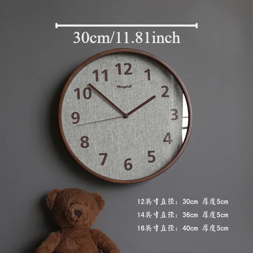 horloge murale bois nordique minimaliste aiguille miroir verre 12 pouces living room quartz