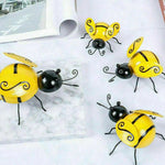 figurines abeilles métal jaune noir artisanal accent mur décoration moderneintérieur jardin ornementalleyes antennes vintage