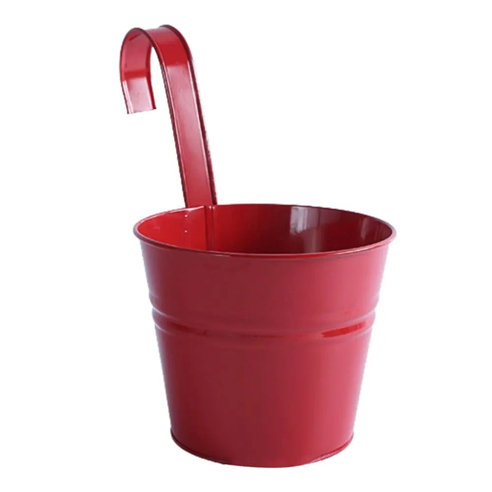 Pots suspendus modernes pot fleurs crochet métal couleurs rose rouge orange bleu vert crème