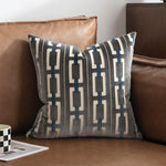 housse coussin velours géométrique ivory coffee vert gris moderne 45x45cm decoration salon chambre