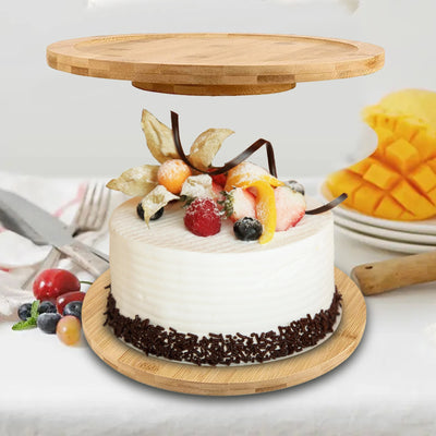 Plateau tournant en bois rotatif 360° sur une table de cuisine