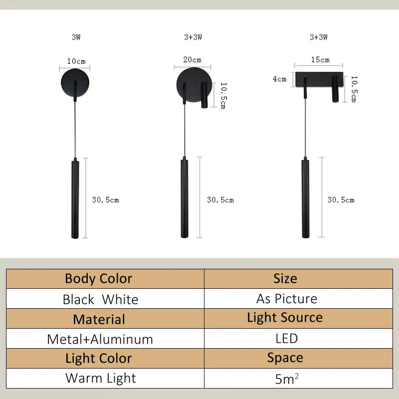 lampe murale moderne noire blanche led cuisine chambre salon entrée 249lm 2000lm 90260v