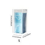 boîte rangement masques jetables transparente bleu clair moderne pratique poignées blanches 50pcs 40pcs
