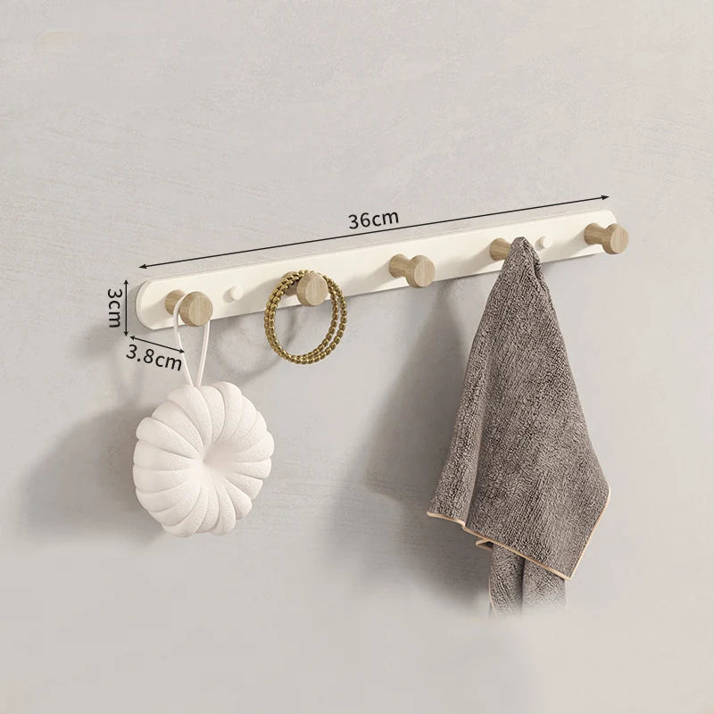 porte sacs mural moderne fixations vis texture bois naturel blanc minimaliste