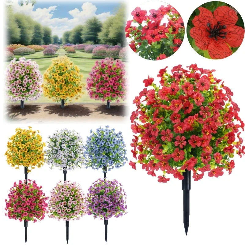 bouquets artificiels violet vert modernes decoration exterieure intérieure 35cm fleurs feuilles