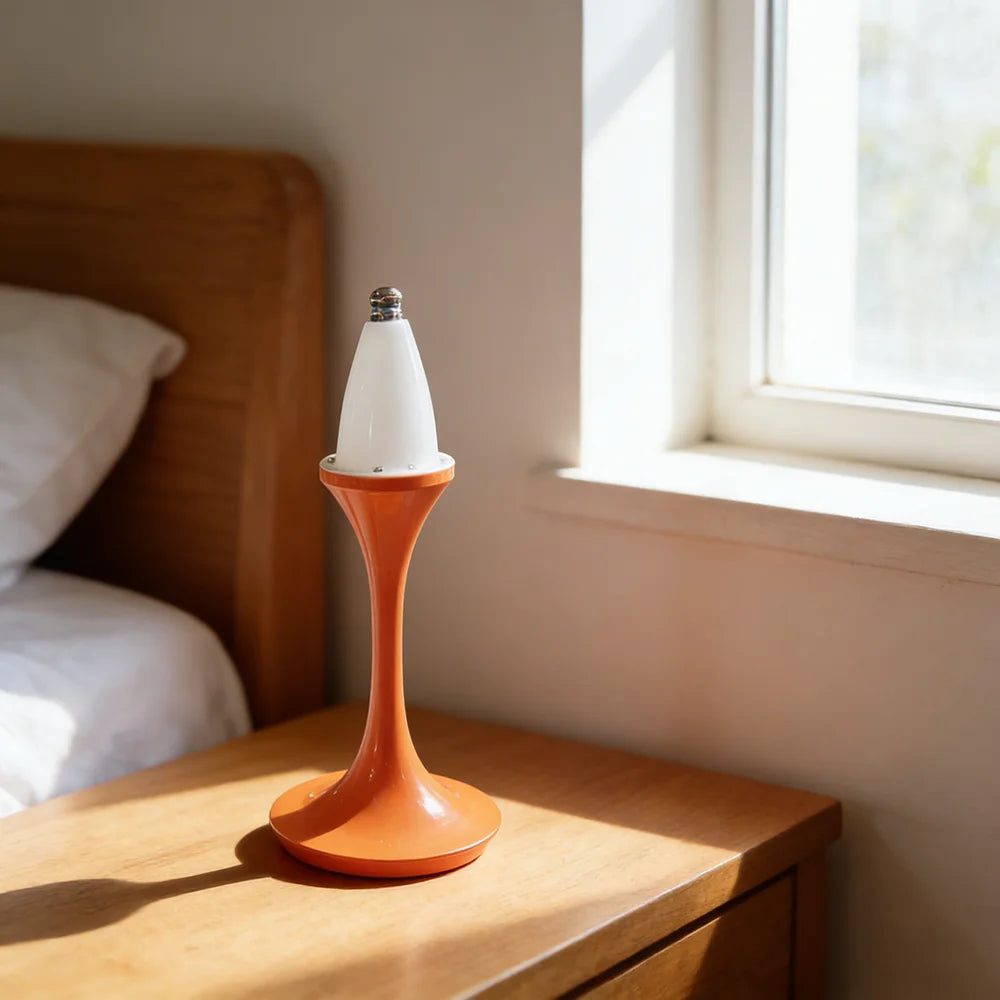 lampe chevet moderne rechargeable usb 5w orange tactile flux lumineux 60 ledABL