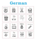 étiquettes bois naturel imprimées minimaliste adhésifs français anglais espagnol allemand