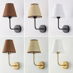 applique murale moderne or noir beige toile lin lampe abat jour