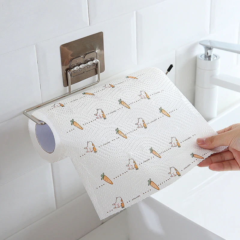 porte serviettes papier blanc moderne motif carottes poules adhésif salle bain kitchenette 27cm5cm