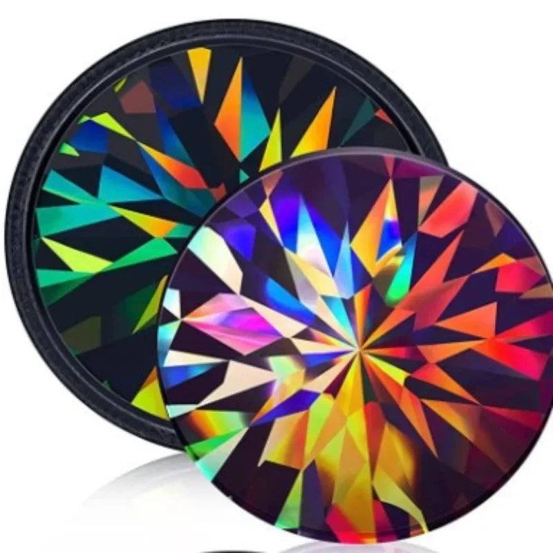 moule résine holographique géométrique moderne noir multicolore effet 3d silicone 9.5cm