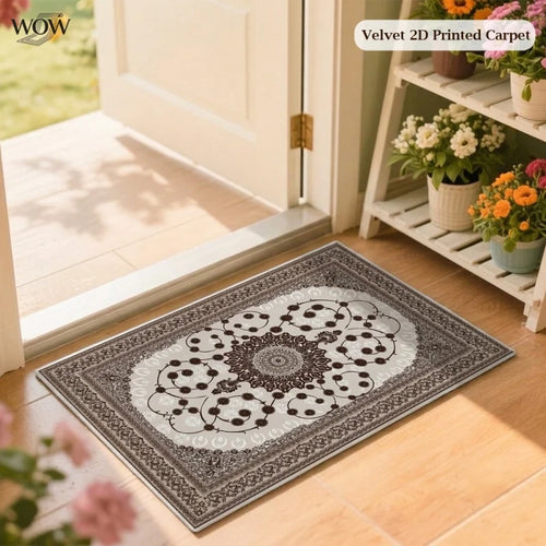 tapis mandala fleurs ethnique polyestere antibacterien antidrapant extérieur salon bleu rouge vert gris moderne