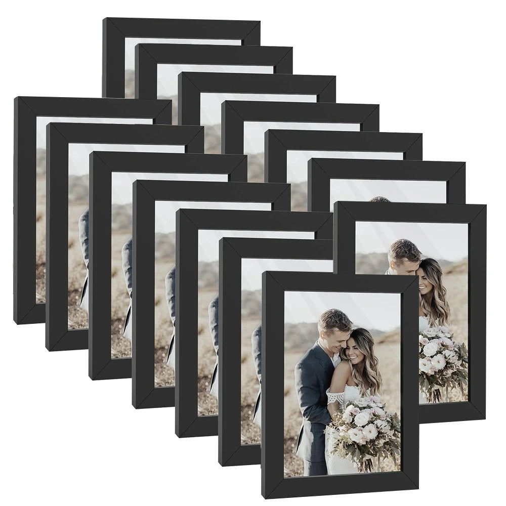 cadres photo moderne noir plexiglas transparent murs mariage portraits paysages urbains 14 pièces 4x6