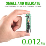 mini lampe poche rechargeable led argentée verte bleue portable annneau porte cle compact