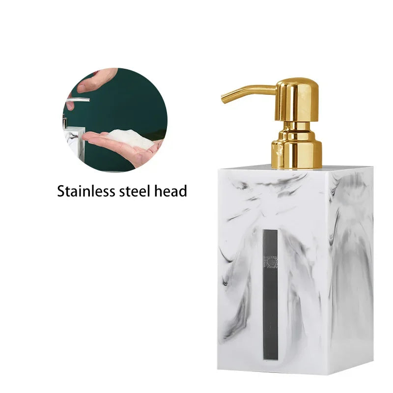distributeur savon liquide céramique marbre blanc noir vert moderne salle bain parfum fleurs séchées