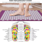 tapis massage acupression violet points blancs relief moderne relaxation dos pieds tête