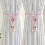 rideaux blancs plissés moderne ruban papillon 50cm fixe decoration chambre