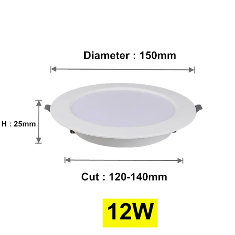 Spot LED moderne 12W 24W 5W blanc 3000K 4000K 6000K clips opacité plastique