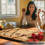 Cadeau de mariage paillasson monogrammé
