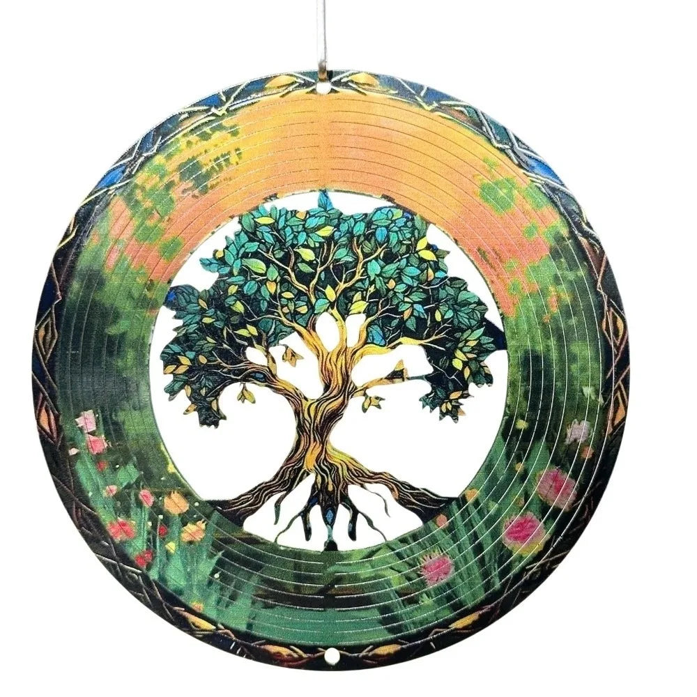 décorations jardin multicolores arbre feuilles fleurs moderne artisanalextérieur pvc fixations anneau métallique
