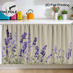 rideau cuisine fleur lavande violet beige clair classique machine wash polyester